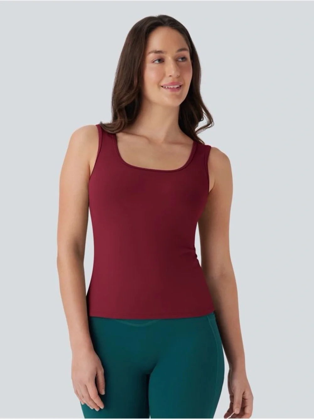 Halara U Neck Crossover Yoga Tank Top-Longer Length